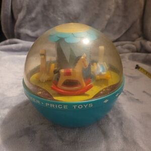 Vintage Fisher-Price Blue and Yellow Rotating Toy